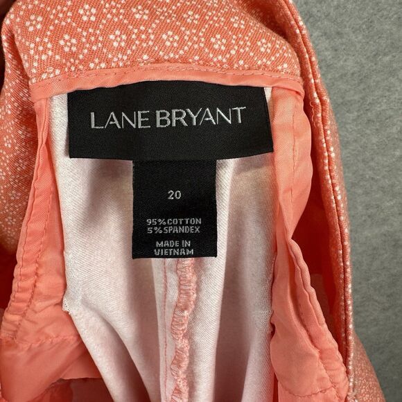 Lane Bryant Orange White Floral Print High Rise Capri Pants Womens Size 20 Casua - Picture 5 of 8